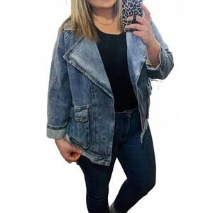 NEW VOCAL APPAREL blazer style denim jacket in denim